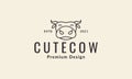 Animal cartoon cute head cow lines logo vector symbol icon design illustration Royalty Free Stock Photo