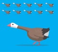 Animal Animation Sequence Cotton Patch Goose Cartoon Vector