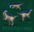 Dinosaur Stegoceras Cartoon Vector Illustration Royalty Free Stock Photo