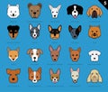Dog Faces Stroke Icon Cartoon 5 Samoyed Set