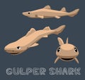 Gulper Shark Cartoon Vector Illustration