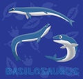 Sea Monster Basilosaurus Cartoon Vector Illustration Royalty Free Stock Photo