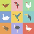 Animal cartoon origami icon vector