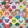 Animal cartoon square seamless pattern Royalty Free Stock Photo