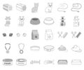 An animal cat monochrome,outline icons in set collection for design. Caring for a cat vector symbol stock web Royalty Free Stock Photo