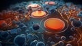 Animal cell eukaryote background wallpaper for PowerPoint and presentations ai generated