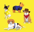 Dog in Cowboy Clothes Cartoon Vector Illustration