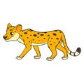 Animal character funny cheetah in cartoon style. Children's illustration.