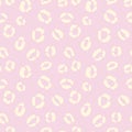 Pink and yellow cheetah print repeat pattern. Girly animal print pattern.