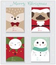 Animal christmas Cards set