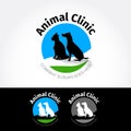 Animal clinic. Vector logo design template for pet shops, veterinary clinics and homeless animals shelters. Royalty Free Stock Photo