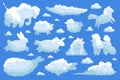 Animal Clouds Icon Set Royalty Free Stock Photo