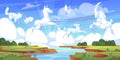 Animal clouds landscape. Summer nature background, sky with white cumulus clouds, cloudscape various fabulous fauna