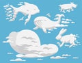 Animal clouds silhouette pattern vector illustration abstract sky cartoon environment natural ornament Royalty Free Stock Photo