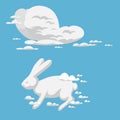 Animal clouds silhouette rabbit pattern vector illustration abstract sky cartoon environment bunny natural ornament Royalty Free Stock Photo