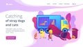 Animal control service concept landing page