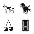 Animal, cooking and or web icon in black style. building, dog icons in set collection.