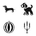 Animal, Cooking and or web icon in black style.furniture, veterinary medicine icons in set collection.