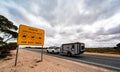 Animal crossing sign on the Eyre Highway on the Nullarbor Plain Royalty Free Stock Photo