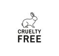 Animal cruelty free sign concept with rabbit icon for vegan cosmetics packaging design. - Vector illustration