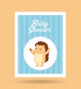 Animal cute baby shower invitation Royalty Free Stock Photo