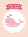 Animal cute baby shower invitation Royalty Free Stock Photo