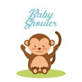 Animal cute baby shower invitation Royalty Free Stock Photo