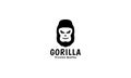 Animal cute black gorilla head happy smile logo vector icon illustration design