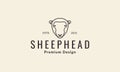 Animal cute lines sheep head logo vector symbol icon design illustration Royalty Free Stock Photo