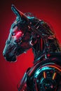 Animal with cybernetic enhancements, side view, dramatic lighting, scifi poster , Prime Lenses