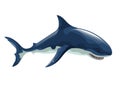 Animal dark blue big shark killer whale in vector. Shark in motion Izolated on on a white background