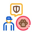 Animal defender protector icon vector outline illustration