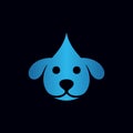 Animal dog head drop water modern logo