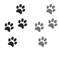 Animal / Dog paw prints right and left, in black and grey colour options