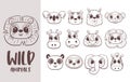 Cute Wild Animals Doodle Collection