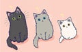 Animal Drawing Collection, Cat Outline, Assorted Cat Vector Flat icons, Cat illustrations icon Royalty Free Stock Photo