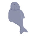 Animal dugong icon cartoon vector. Ocean manatee