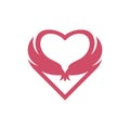 Animal eagle fly with love modern logo