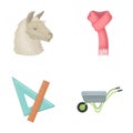 Animal, education and other web icon in cartoon style. clothing, agriculture icons in set collection.