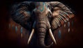 Animal elephant mammal nature wild patterns decoration multi colored ,generative AI