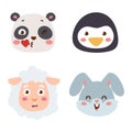 Animal emotion avatar vector icon