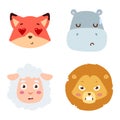 Animal emotion avatar vector icon