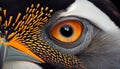 Animal eye beak feather close up portrait eagle owl looking multi colored generated by AI Royalty Free Stock Photo