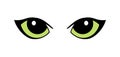 Animal eye green icon vector party cartoon poster. Happy halloween cat eye poster face silhouette sign. Royalty Free Stock Photo