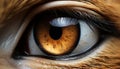Animal eye staring, beauty in nature, macro shot generated by AI