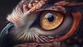 Animal eye staring close up watch in nature ,generative AI