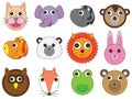 Animal Face Cartoon Set