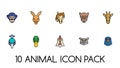 Animal Face Icons Logos Pack