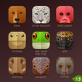Animal faces for app icons-set 13