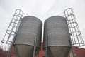 Animal feed silos Royalty Free Stock Photo